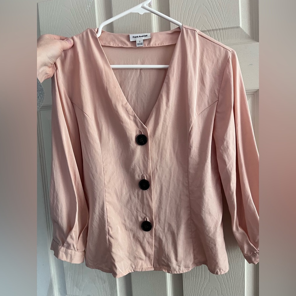 Frank & Oak blouse (Small, light peach)